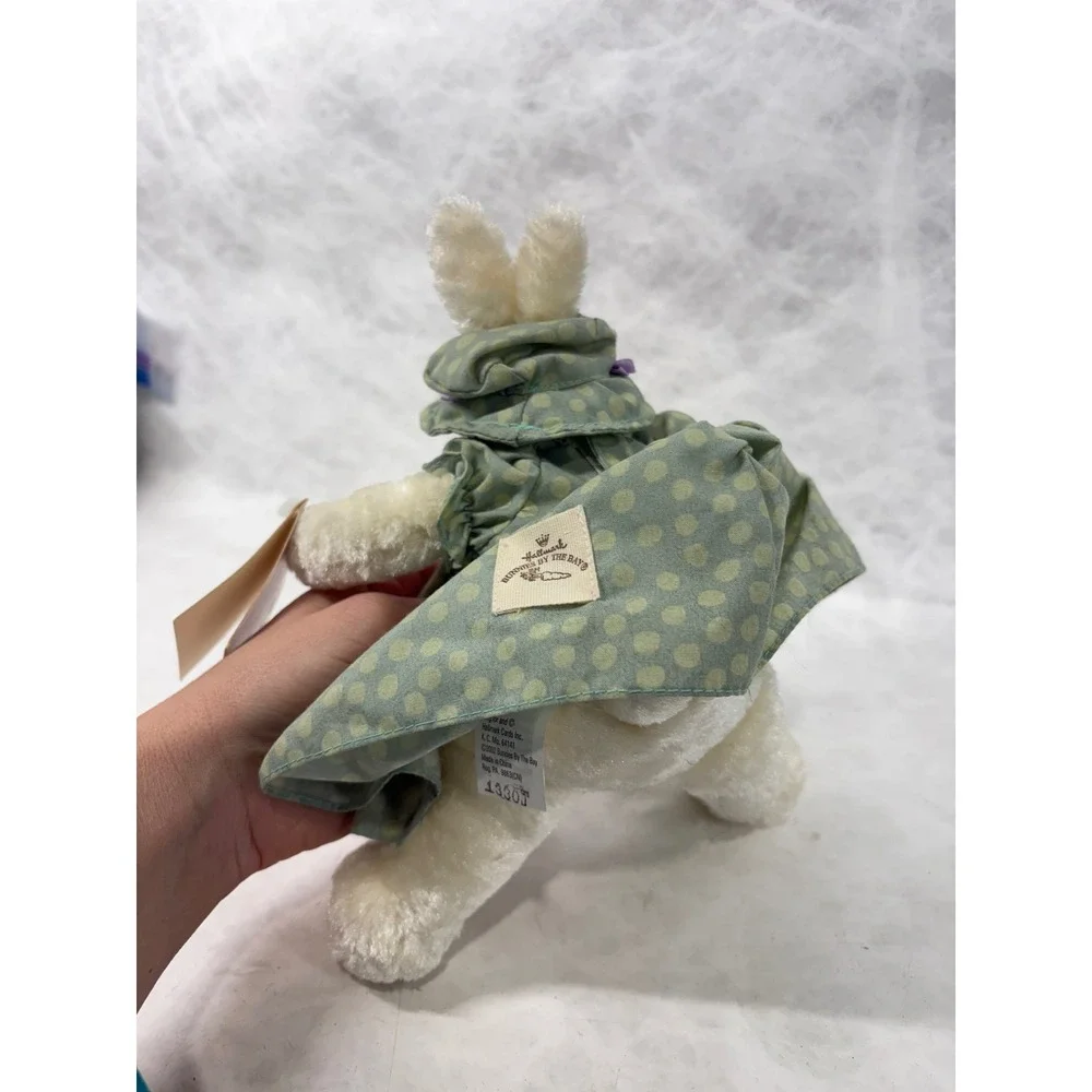 Hallmark Bunnies By The Bay Tussie Mussie Rabbit Plush Green Dot Dress‎ 2002